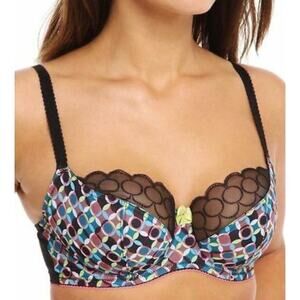 New Cleo by Panache Bra sz 34F Underwire Bra Geo Print